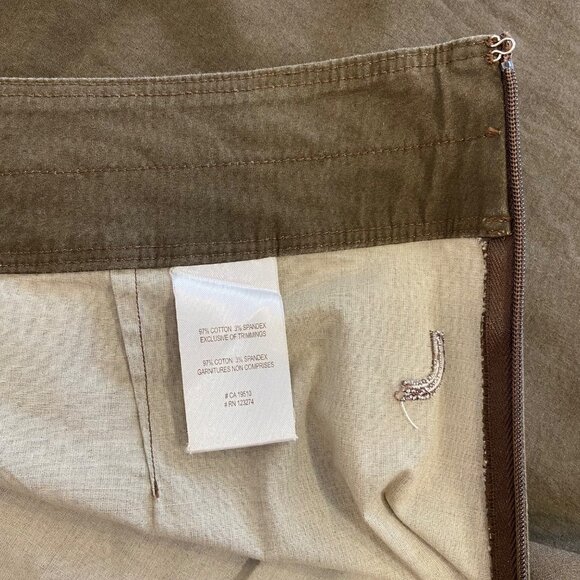 Lolé Womens Brown A-Line Skirt With White Floral Print Size 4 Asymmetrical Hem - Picture 6 of 10